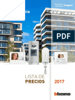 Lista de Precios Sistema de Citofonia Bticino