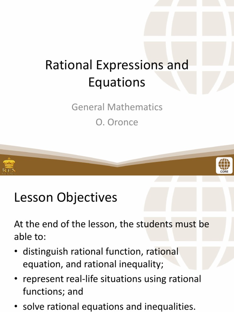 4 Rational Equations and Inequalities | PDF | Fraction (Mathematics ...
