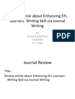 Review Article About Enhancing EFL Learners' Writing Skill Via Journal Writing