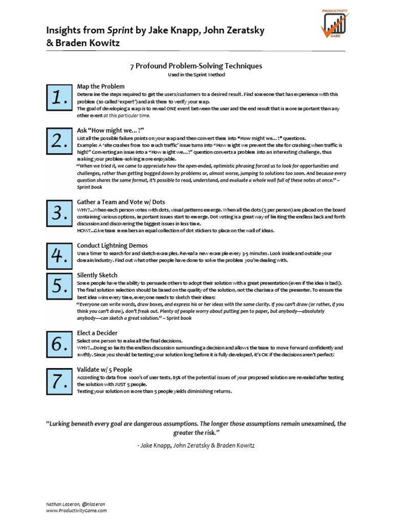 Insights From Sprint By Jake Knapp John Zeratsky Braden Kowitz Pdf