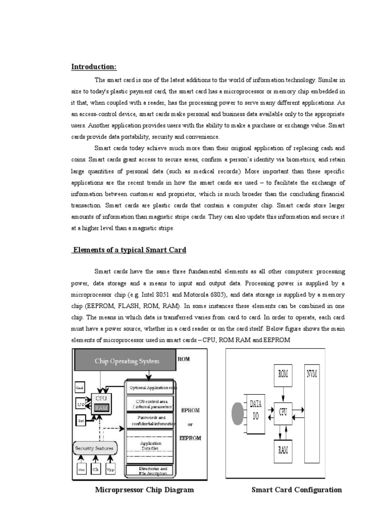 Elements of A Typical Smart Card | PDF | Read Only Memory | Random ...