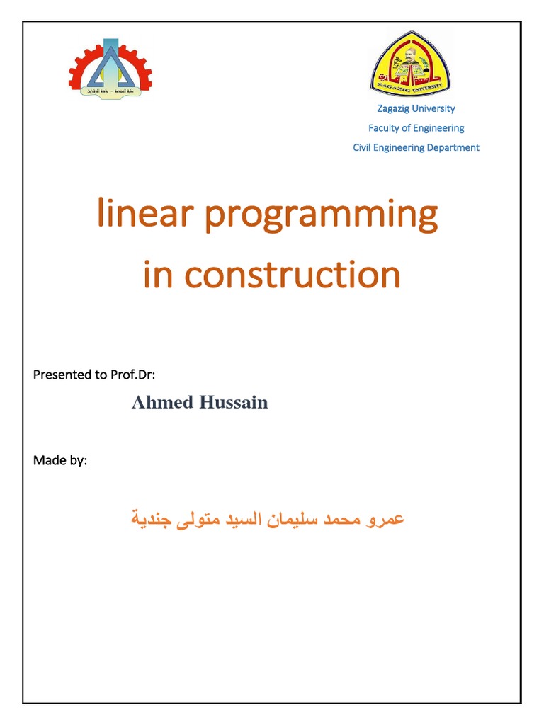 Linear Programming in Construction | Download Free PDF | Mathematical ...
