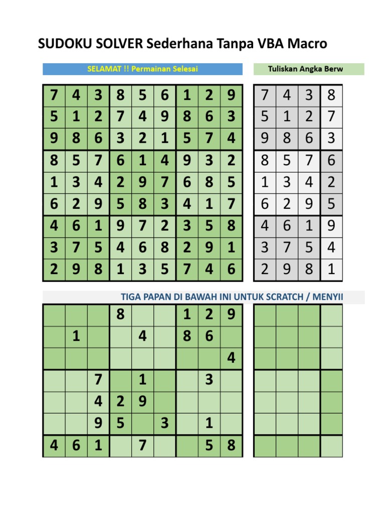 Sudoku Solver Sederhana Tanpa VBA | PDF | Logic Puzzles | Np Complete ...