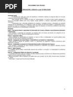 VestibularUFF2011-Programa Das Provas