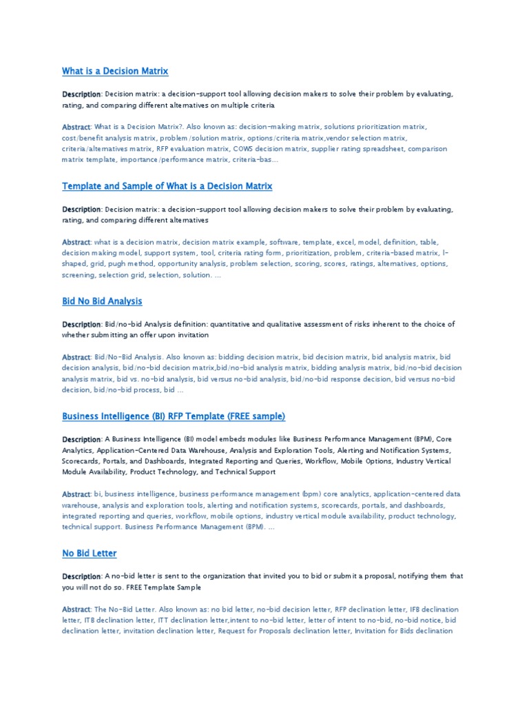 Decision Matrix | PDF | Marketing | Customer Relationship Management