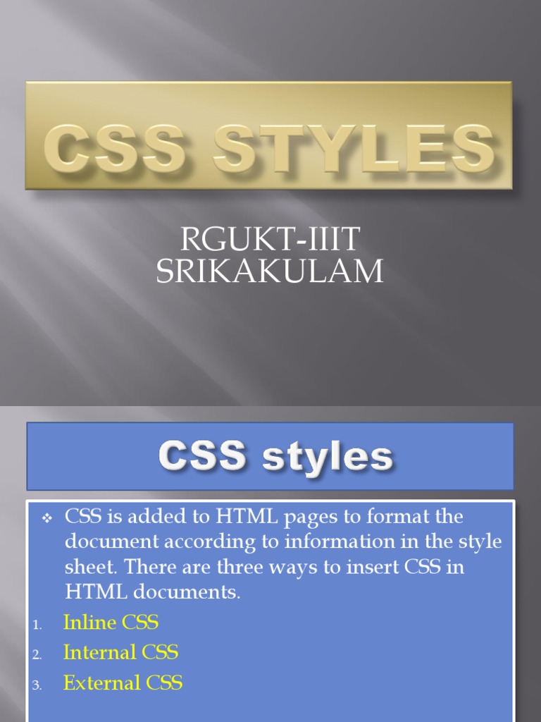 CSS Integration Methods in HTML | PDF | Computers