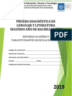 Prueba de Diagnóstico de Lenguaje y Literatura Segundo Año de Bachillerato - 2019