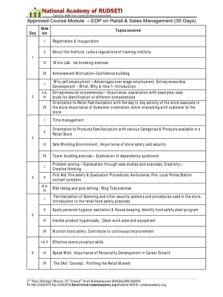 Retail Sales Management Course Overview | PDF | Point Of Sale | Retail