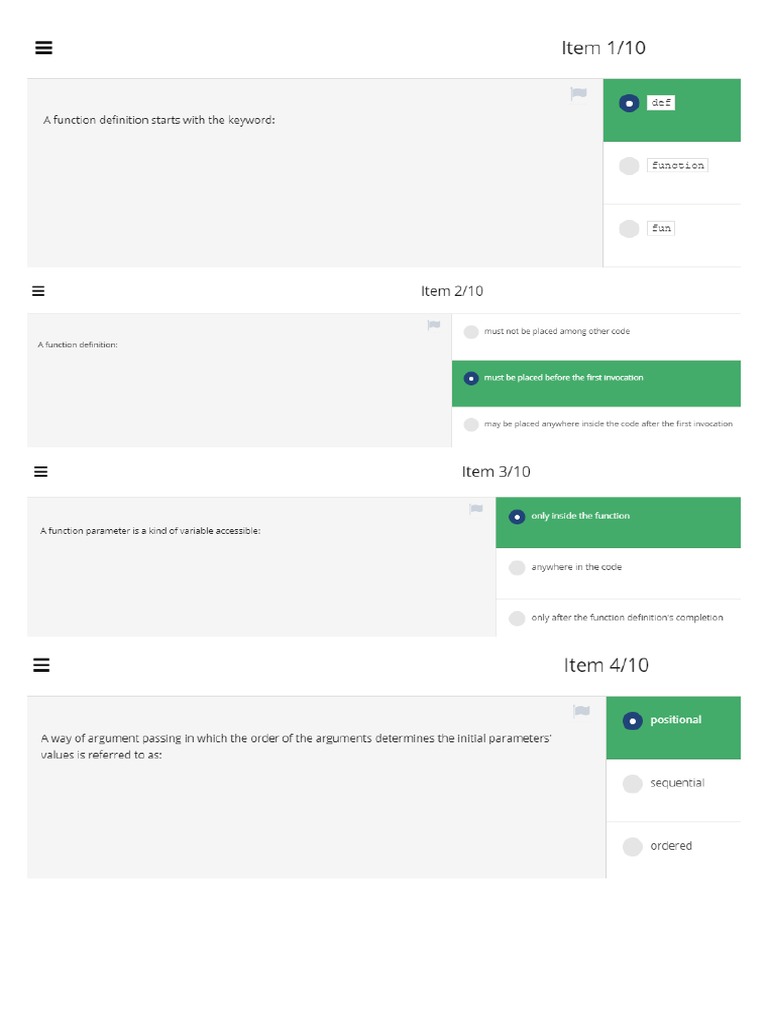 Quiz Modul 4 Programming Essentials in Python | PDF