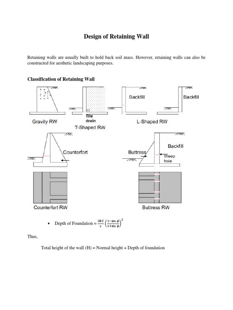 Retaining Wall Design Guide | PDF | Geotechnical Engineering ...