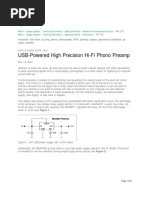 USB-Powered High Precision Hi-Fi Phono Preamp