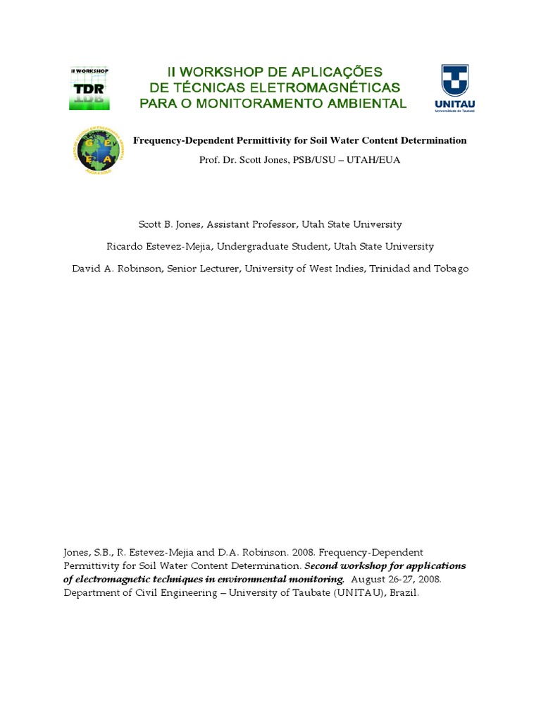 Soil Water Content via Permittivity Analysis | PDF | Permittivity ...