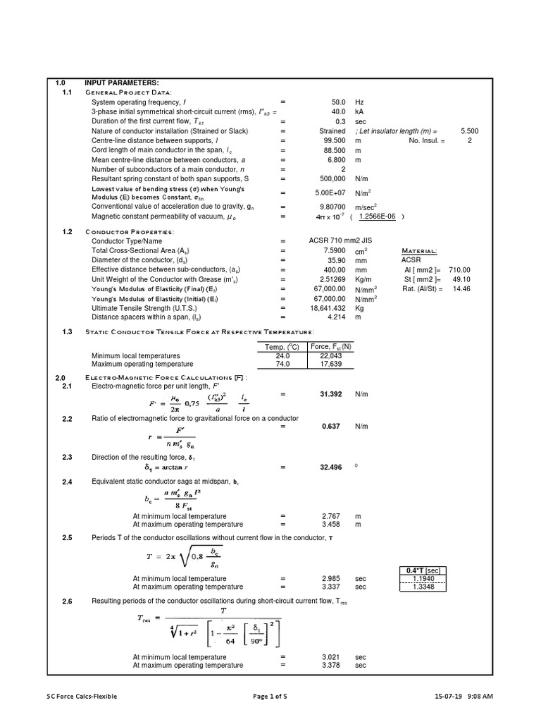 Short Circuit Force CalculationsSS2 PDF Young's Modulus