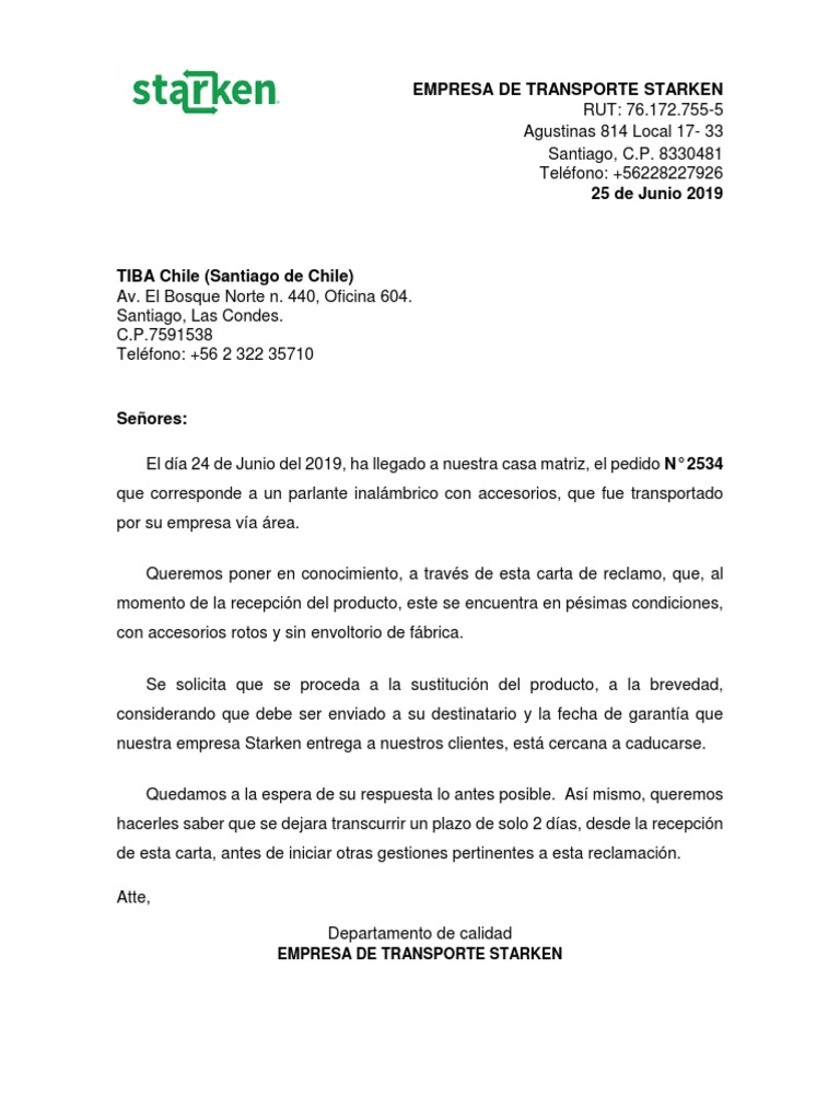 Carta de Reclamo