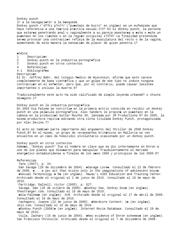 Donkey Punch PDF Leyendas urbanas Reproducción humana
