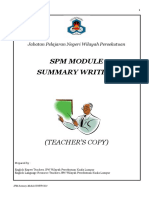 SPM Module Summary Writing: (Teacher'S Copy)