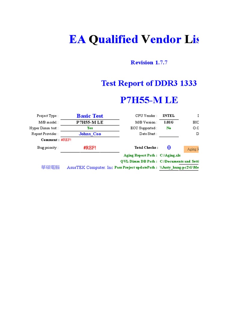 DDR3 1333 Test Report P7H55-M LE | PDF | Computer Data | Computer Data ...
