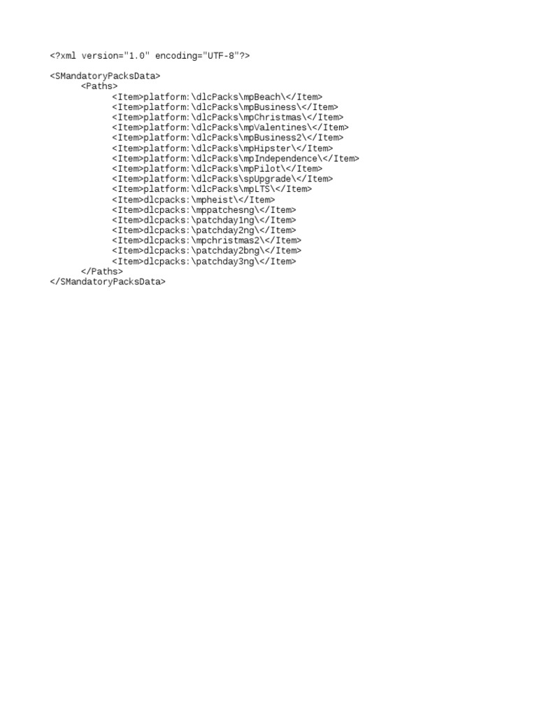Dlclist XML PDF