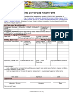 Lab Items Borrow and Return Form