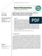 High Performance Thin Layer Chromatography (HPTLC) : A Modern Analytical Tool For Chemical Analysis