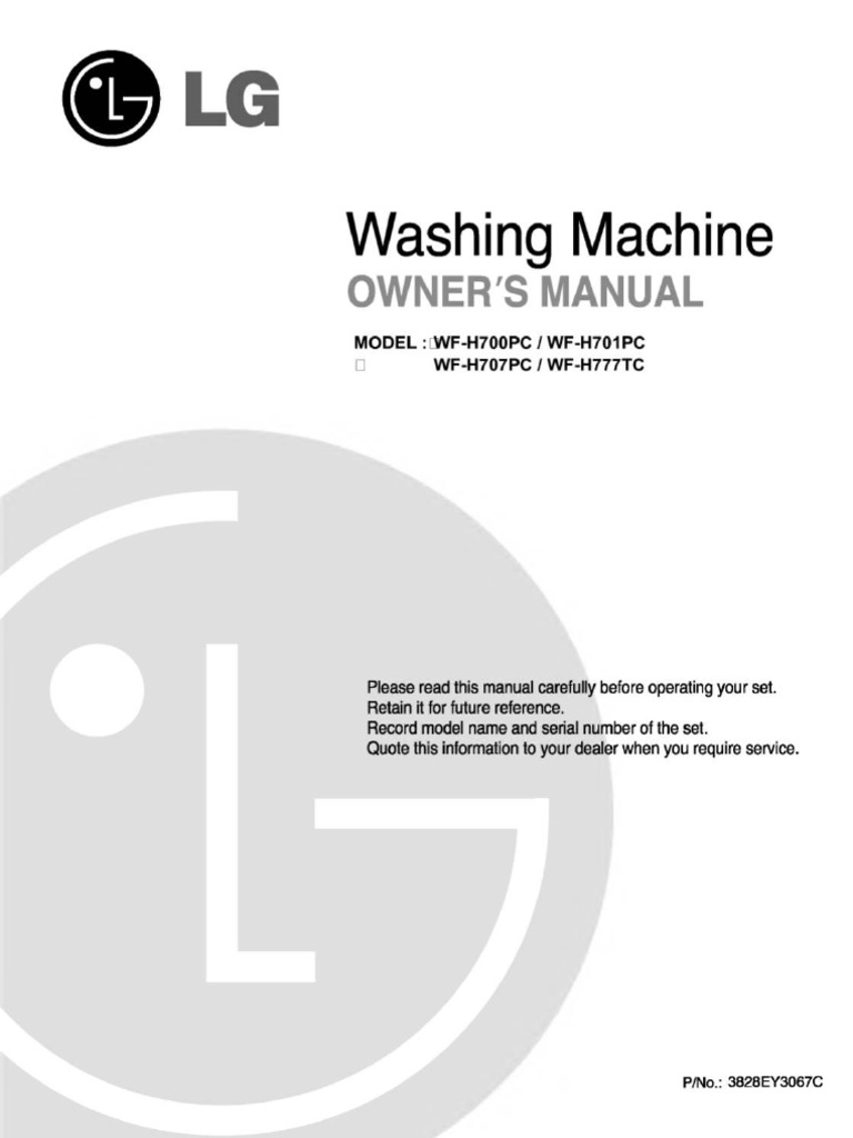 LG Washing Machine Manual PDF