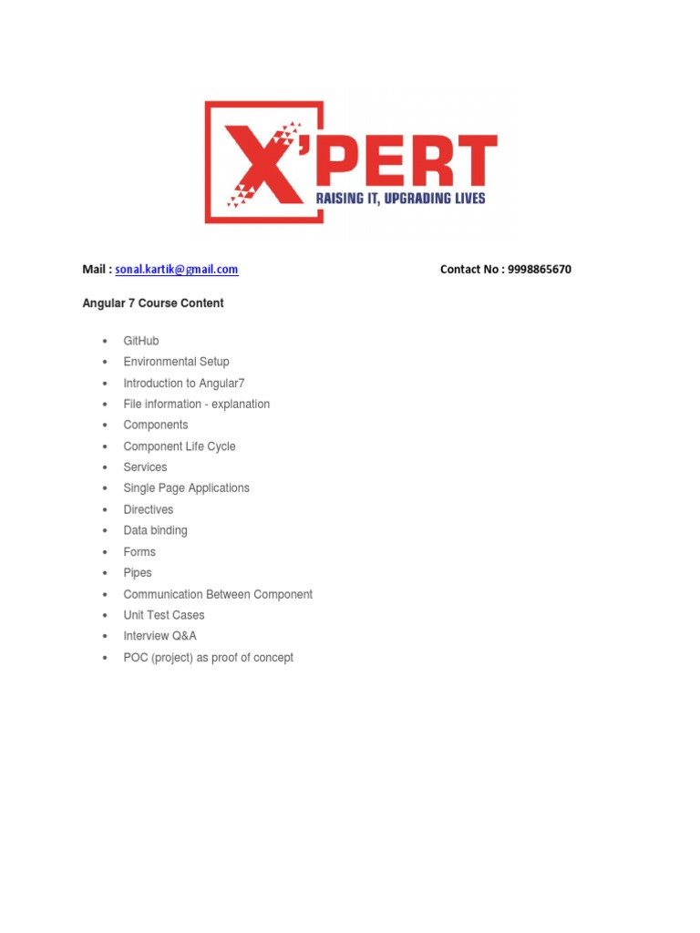 Angular 7 Course Overview and Content | PDF | Computing | Information ...