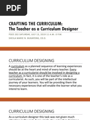 CURRICULUM DESIGN