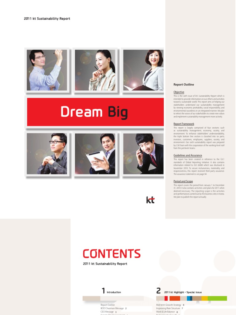 2011 KT Sustainability Report | PDF | Sustainability | Corporate Social ...