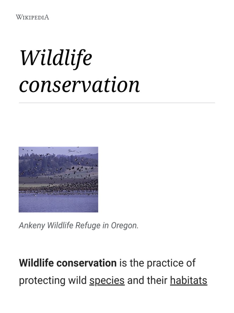 Wildlife Conservation - Wikipedia | PDF | Conservation Biology ...
