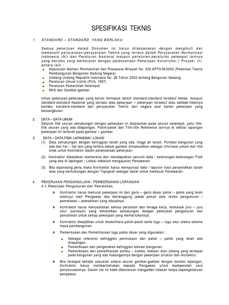 Spesifikasi Teknis | PDF