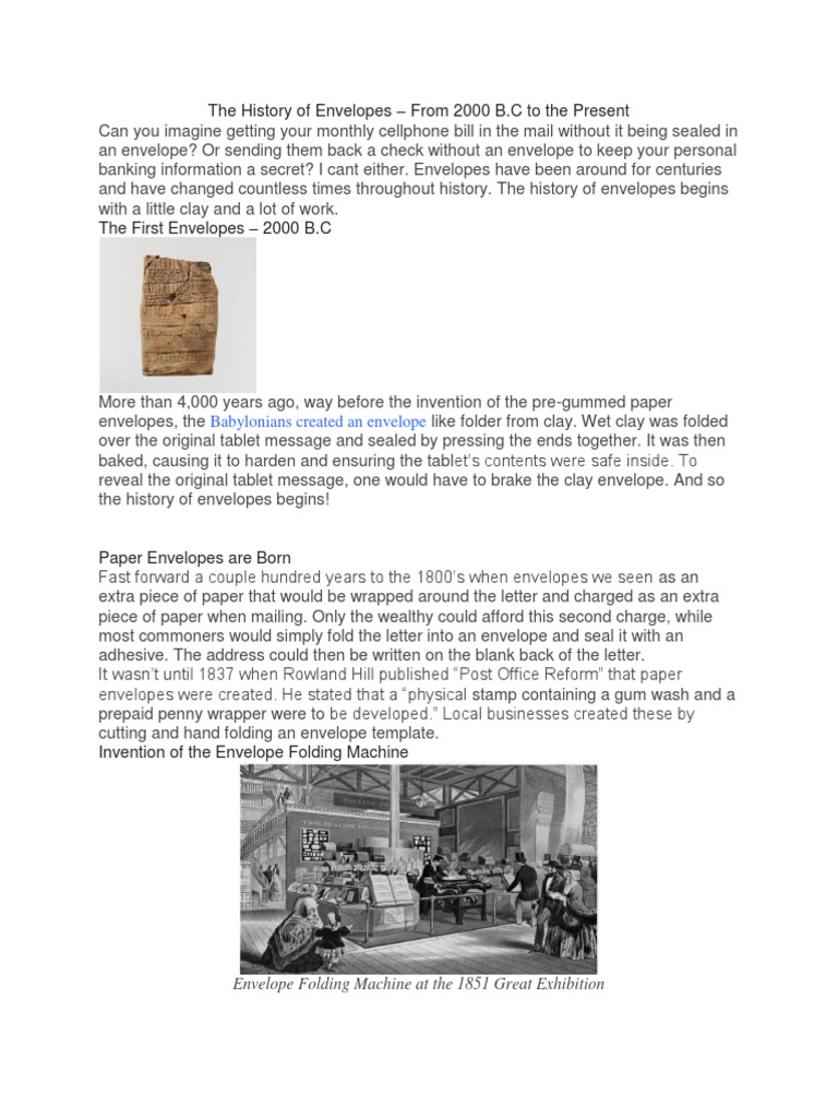 The History of Envelopes | PDF | Envelope | Mail