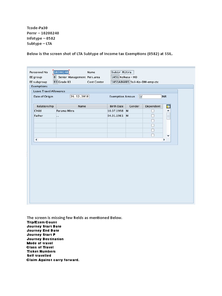SAP HCM Screen in Java Gui | PDF