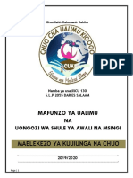 Kigogo Teachers College Joining Instructions 2019-2020