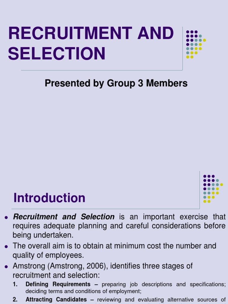 Recruitment and Selection Process Guide | PDF | Recruitment | Turnover ...
