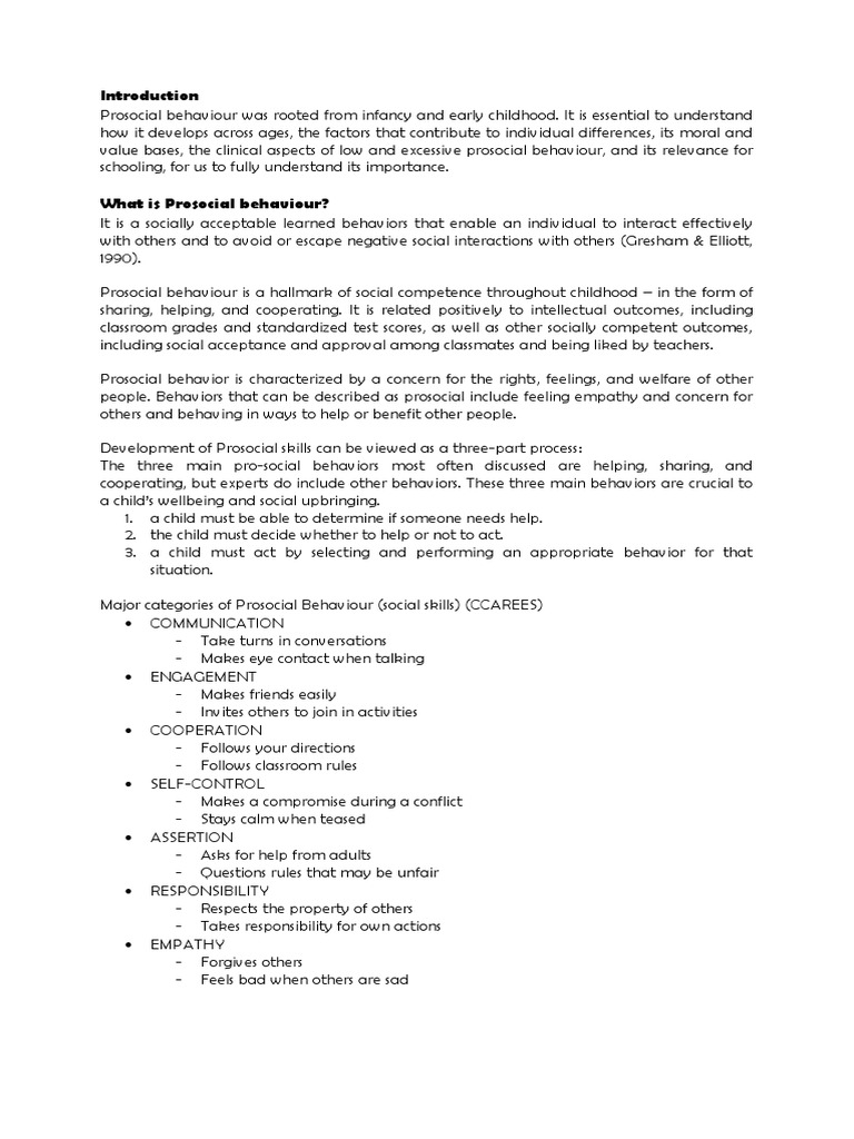 Prosocial Behavior | PDF | Friendship | Social Skills