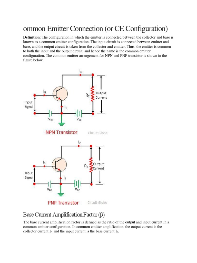 Common Emitter Configuration Overview | PDF | Bipolar Junction ...