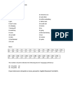 Placement Test A2 B1 ANSWER KEY