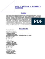 9º Ano - Traduzir O Texto Com O Dicionário E Responder Ás Questões Text Canada