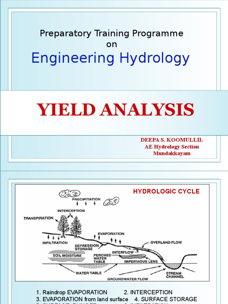 Engineering Hydrology: Yield Analysis | PDF | Evapotranspiration | Stream