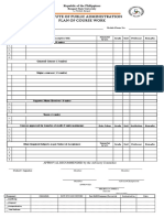 Institute of Public Administration Plan of Course Work: Republic of The Philippines