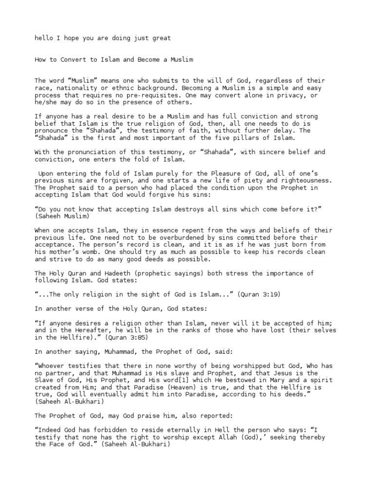How to Convert to Islam: A Guide | PDF | Prophets And Messengers In ...