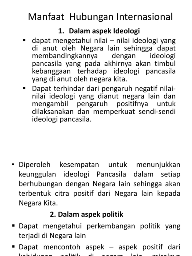 Manfaat Hubungan Internasional Pdf