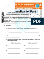 Ficha de La Republica Perú Para Segundo de Primaria