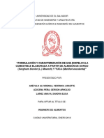 Formulación y Caracterización de Una Biopelícula Comestible Elaborada A Partir de Almidón de Sorgo (Sorghum Bicolor (L.) Moench) y Yuca (Manihot Esculenta)