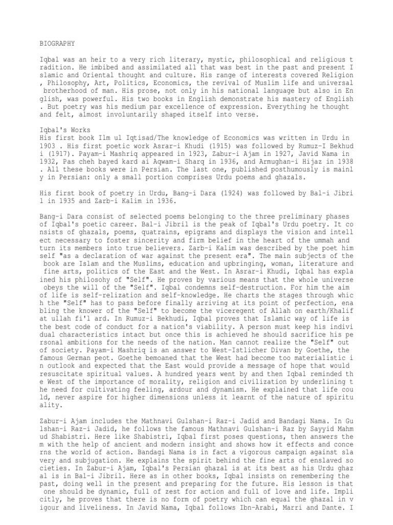 ALLAMA IQBAL BIOGRAPHY IN ENGLISH PDF intelligence overview