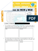 Problemas de MCM y MCD para Sexto de Primaria