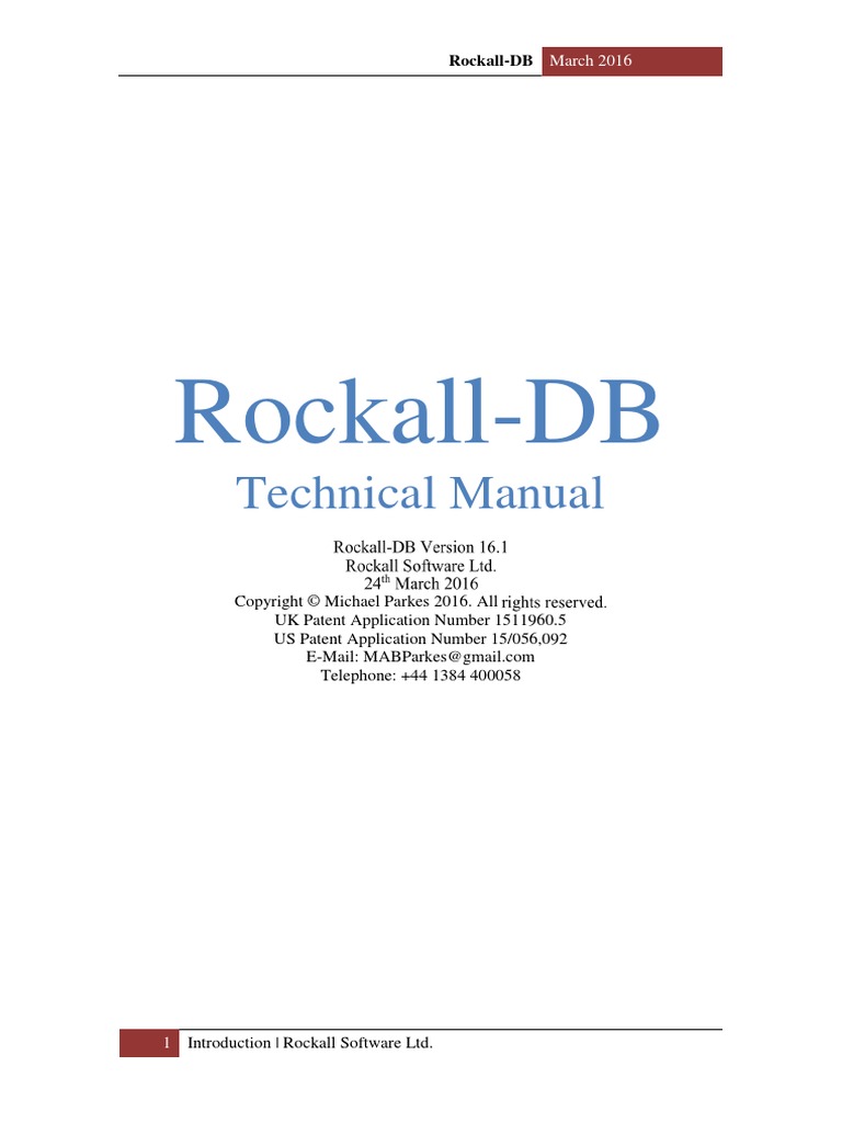 Technical Manual-V16.1 | PDF | Databases | C (Programming Language)
