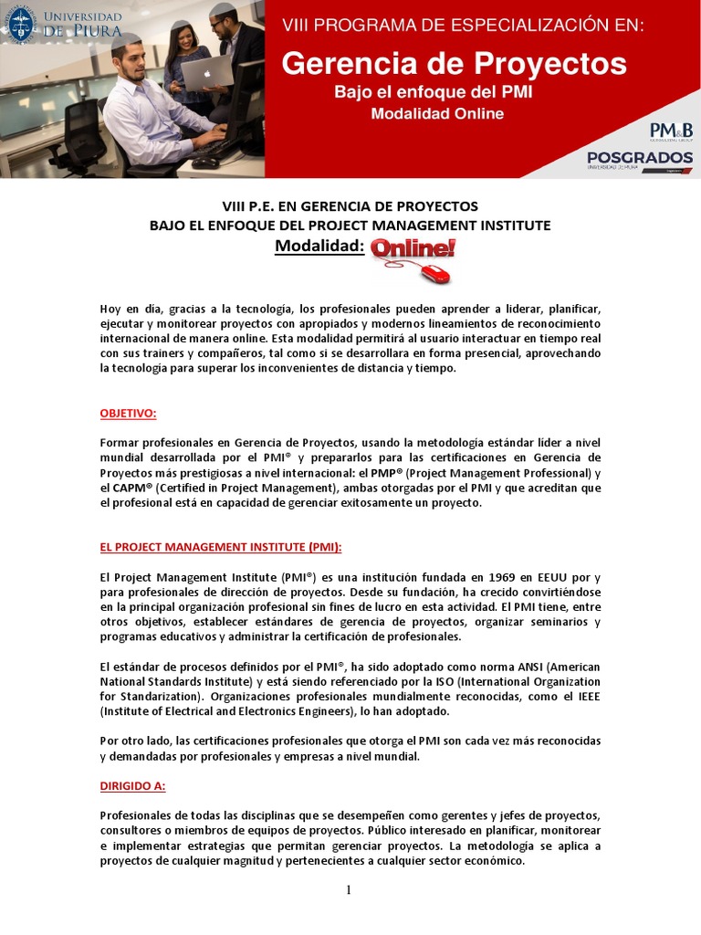 Gerencia de Proyectos | PDF | Gestión de proyectos | Profesional en el ...