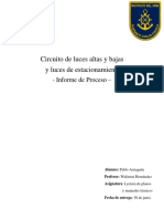 Informe de Procesos Maqueta Circuito Luces Altas y Bajas y Luces de Estacionamiento