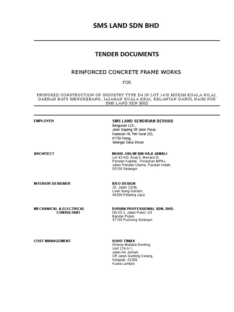 Cover Contents Tender | PDF | Business